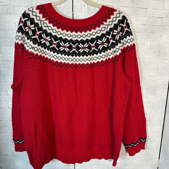 Talbots holiday yolk fair Isle sweater crewneck winter cozycore plus size - Picture 3 of 10